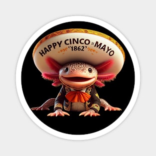 Cinco de Mayo Funny Cute Mexican Mariachi Axolotl 1862 Magnet